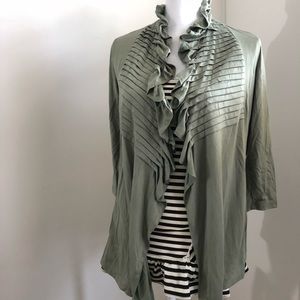 NWT August Silk moss green quarter sleeve cardigan